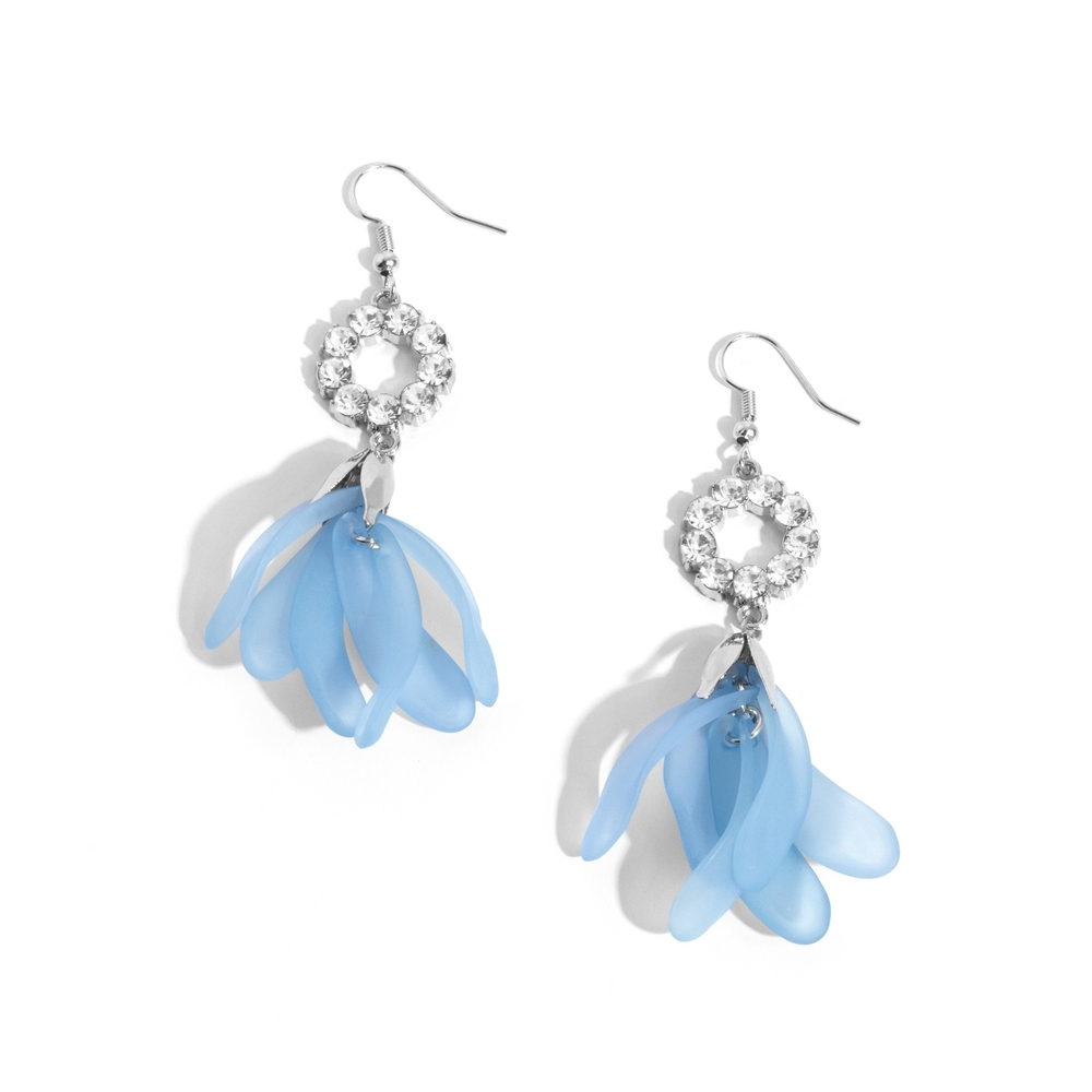 Paparazzi Blue and Silver Floral Earrings